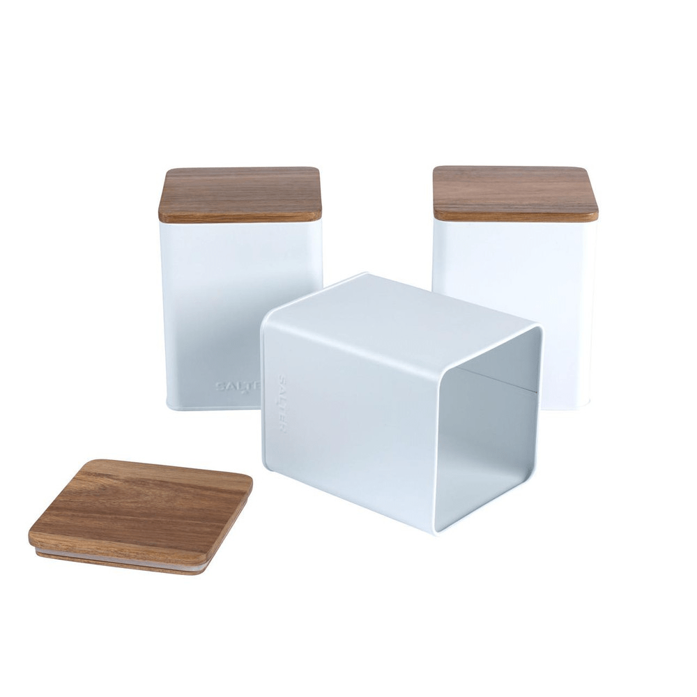 Salter Toronto 3 - Piece Canister Set – White - ENAMELWARE/JARS/TRAYS - Beattys of Loughrea