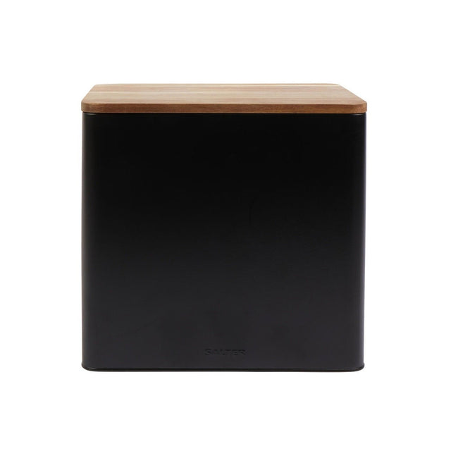 Salter Toronto Bread Bin – Black/Wooden - ENAMELWARE/JARS/TRAYS - Beattys of Loughrea