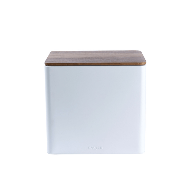 Salter Toronto Bread Bin – White/Wooden - ENAMELWARE/JARS/TRAYS - Beattys of Loughrea