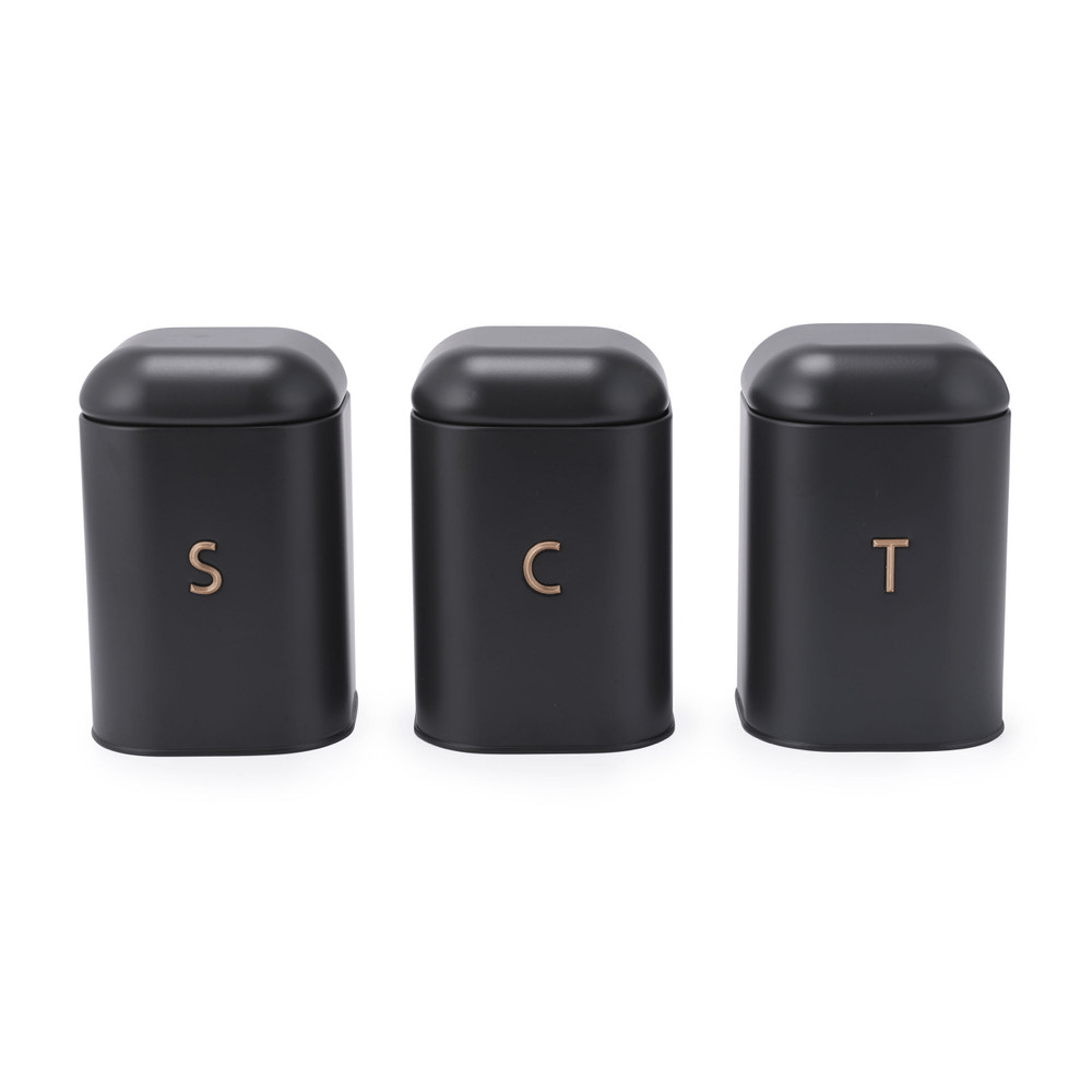 Salter Pebble 3 - Piece Canister Set - Charcoal - ENAMELWARE/JARS/TRAYS - Beattys of Loughrea