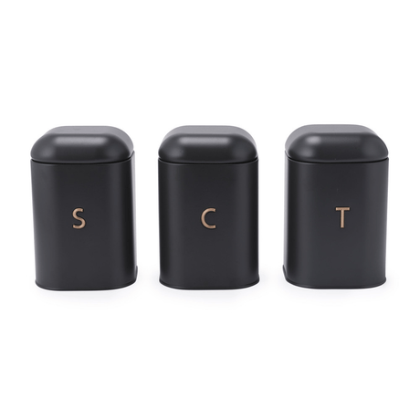 Salter Pebble 3 - Piece Canister Set - Charcoal - ENAMELWARE/JARS/TRAYS - Beattys of Loughrea