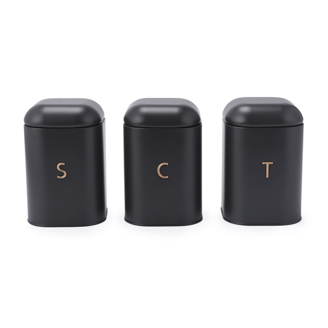 Salter Pebble 3 - Piece Canister Set - Charcoal - ENAMELWARE/JARS/TRAYS - Beattys of Loughrea