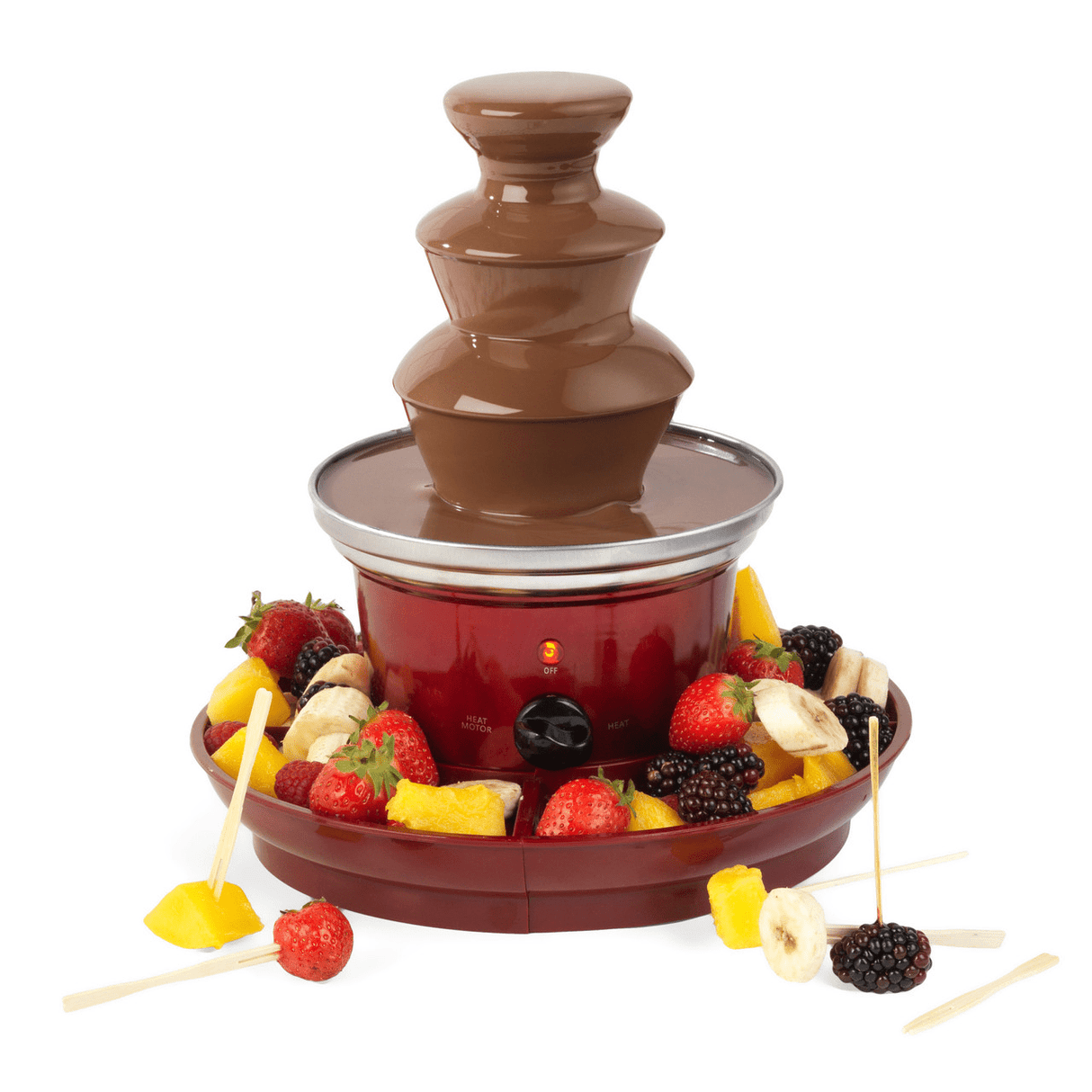 Giles & Posner Chocolate Fountain with Fruit Tray - SMOOTHIE ICECREAM YOG POPCORN CHOC - Beattys of Loughrea