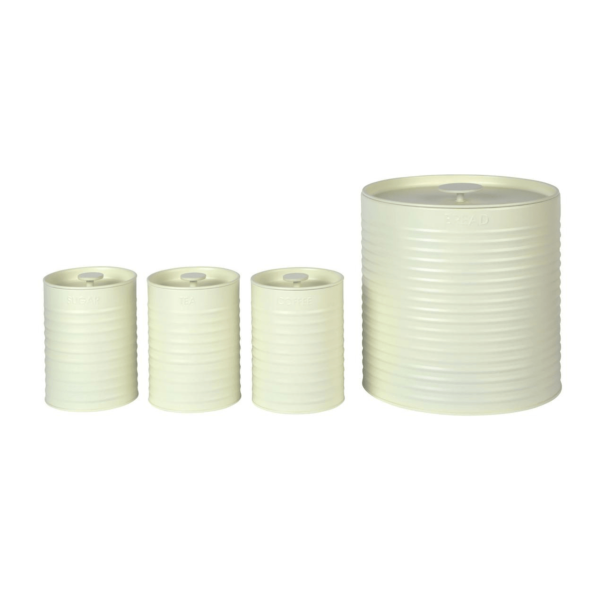 Russell Hobbs Ribbed 4 - Piece Countertop Set - Cream - ENAMELWARE/JARS/TRAYS - Beattys of Loughrea