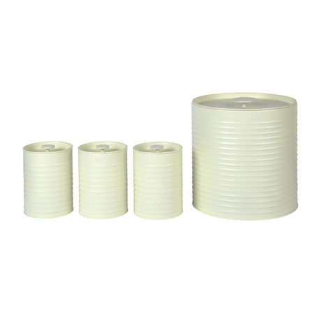 Russell Hobbs Ribbed 4 - Piece Countertop Set - Cream - ENAMELWARE/JARS/TRAYS - Beattys of Loughrea