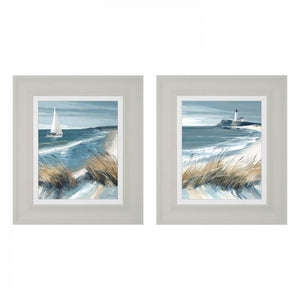 White Sails and Making Waves Framed Wall Art - Set of 2 - PICTURES, PAINTINGS - Beattys of Loughrea