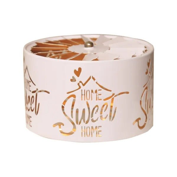 Carousel Shade Metal Silhouette - White and Gold Home 13cm - CANDLE HOLDERS / Lanterns - Beattys of Loughrea