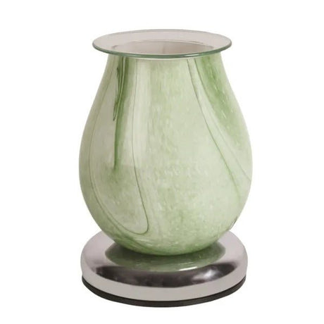 Electric Wax Melter Touch - Green Swirl Oval 16cm - POT POURRI/AROMATHERAPY/OILS/DIFFUSER - Beattys of Loughrea