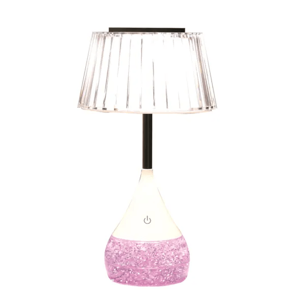 Pleated Shade LED Colour Changing Glitter Lamp - CANDLE HOLDERS / Lanterns - Beattys of Loughrea