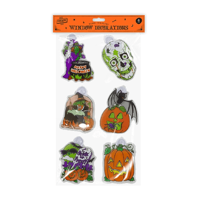 Halloween Window Decorations - 6 Pack - HALLOWEEN, PKT MONEY, JOKE - Beattys of Loughrea