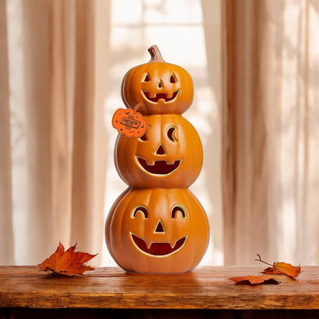 LED 3 Tiered Pumpkin 51cm - HALLOWEEN, PKT MONEY, JOKE - Beattys of Loughrea