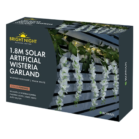 Solar LED Artificial Wisteria Garland 1.8M - GARDEN ORNAMENTS INCL SOLAR - Beattys of Loughrea