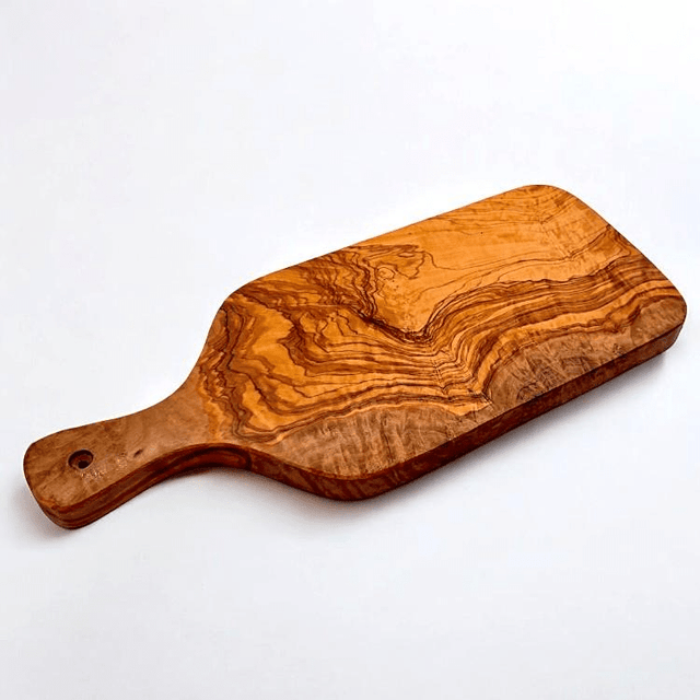 Olive Wood Cutting Board with Handle 23cm - WOODEN KITCHENWARE /ACCESSORIES - Beattys of Loughrea