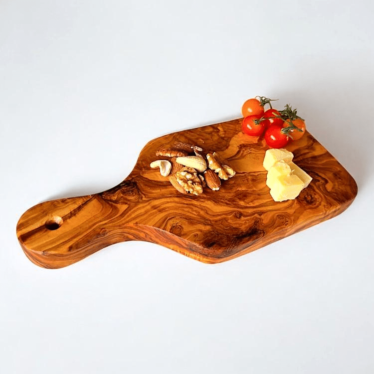 Olive Wood Cutting Board with Handle 23cm - WOODEN KITCHENWARE /ACCESSORIES - Beattys of Loughrea