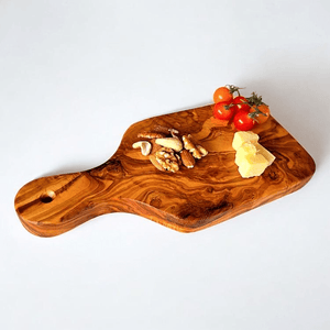 Olive Wood Cutting Board with Handle 23cm - WOODEN KITCHENWARE /ACCESSORIES - Beattys of Loughrea