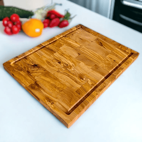 Olive Wood Rectangular End Grain Cutting Board 30cm - WOODEN KITCHENWARE /ACCESSORIES - Beattys of Loughrea