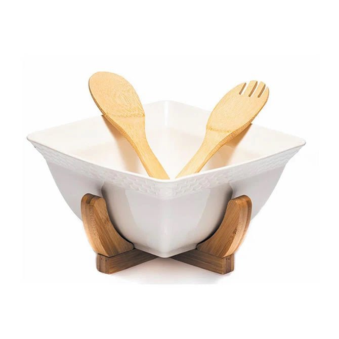 Newgrange Living White Ceramic 3 piece Salad Bowl Set - MUG SETS - Beattys of Loughrea