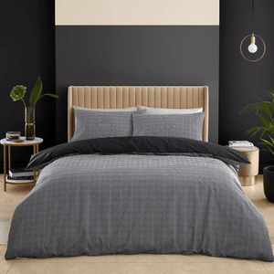 Catherine Lansfield Artemis Black Greek Key Duvet Set - Kingsize - DUVET COVERS - Beattys of Loughrea