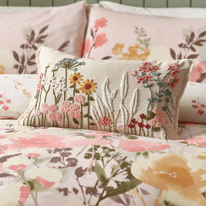Catherine Lansfield Countryside Floral Embellished Cushion - CUSHIONS/COVERS - Beattys of Loughrea