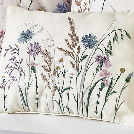 Catherine Lansfield Grasmere Floral Embroidered 30 x 40 cm Cushion Lilac - CUSHIONS/COVERS - Beattys of Loughrea