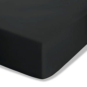 Catherine Lansfield Easy Iron Percale Combed Single Fitted Sheet 25cm Depth Black - SHEETS/VALANCE/MATTRESS COVER - Beattys of Loughrea