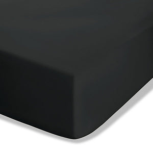 Catherine Lansfield Easy Iron Percale Combed King Size Fitted Sheet 35cm Depth Black