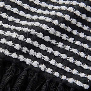 Catherine Lansfield Stab Stitch Embellished 125 x 150 cm Blanket Throw Black