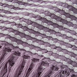 Catherine Lansfield Stab Stitch Embellished 125 x 150 cm Blanket Throw Lilac
