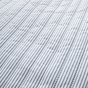 Catherine Lansfield Stripe Quilted Reversible 220 x 230cm Bedspread Blue - BED SPREADS/COVERS/QUILTS - Beattys of Loughrea