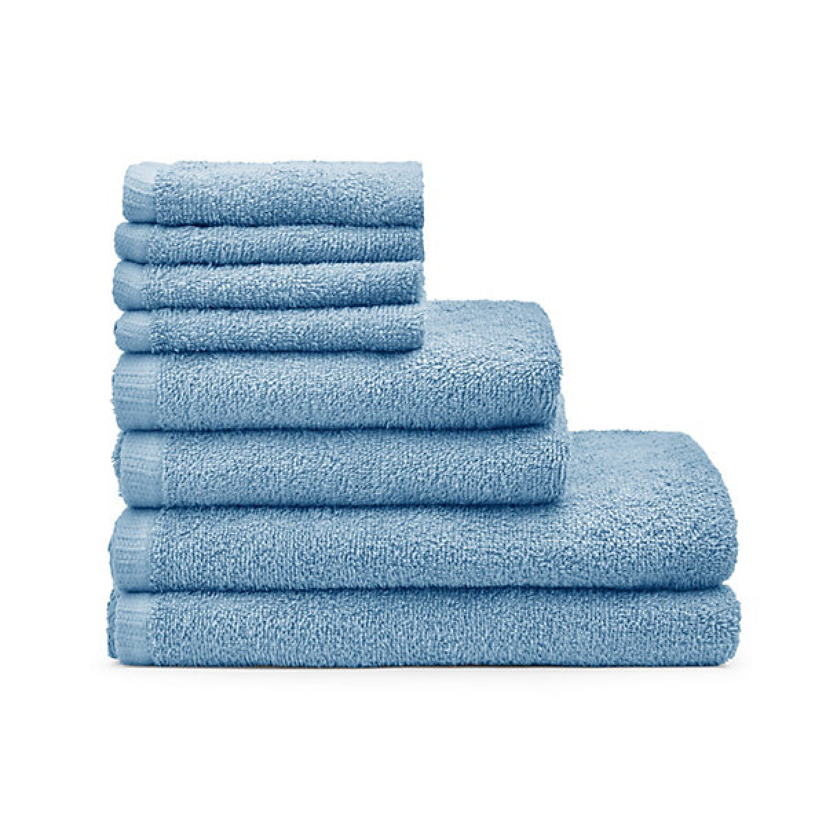 Catherine Lansfield Quick Dry Cotton 30 x 30 cm, 50 x 85 cm, 270 x 120 cm 8 Piece Towel Set Blue