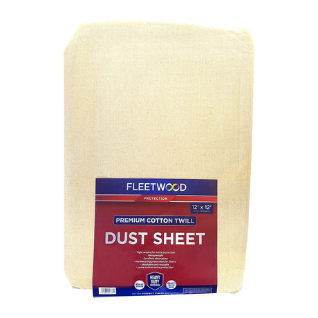 Fleetwood Premium Cotton Dust Sheet 12X12 - PAINT TOOLS - Beattys of Loughrea