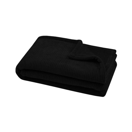 STOF Clayton Ribbed Throw, Black, 125x150cm