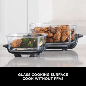 Ninja CRISPi 4 - in - 1 Portable Glass Air Fryer - Cyber Space FN101UKGY - AIR FRYER / DEEP FAT FRYERS - Beattys of Loughrea