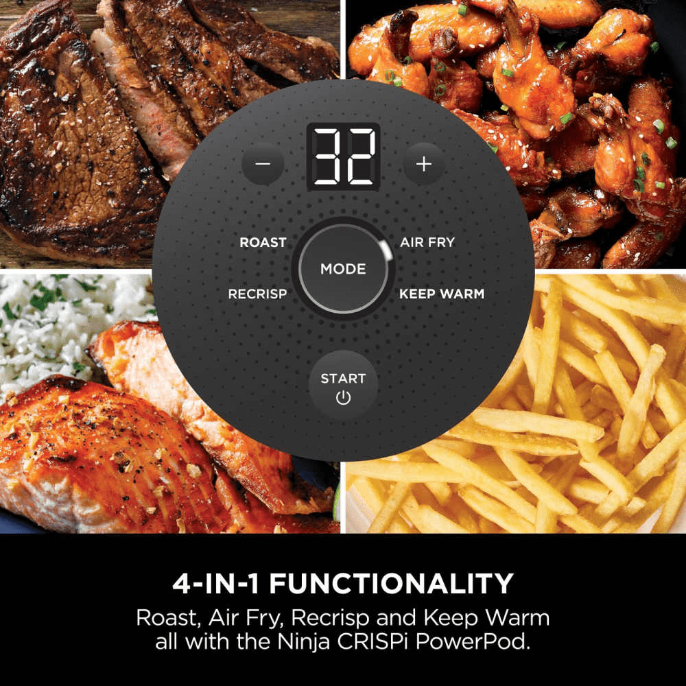 Ninja CRISPi 4 - in - 1 Portable Glass Air Fryer - Sage FN101UKSG - AIR FRYER / DEEP FAT FRYERS - Beattys of Loughrea