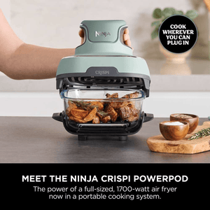 Ninja CRISPi 4 - in - 1 Portable Glass Air Fryer - Sage FN101UKSG - AIR FRYER / DEEP FAT FRYERS - Beattys of Loughrea