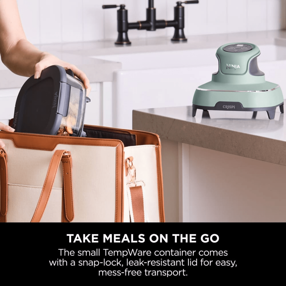 Ninja CRISPi 4 - in - 1 Portable Glass Air Fryer - Sage FN101UKSG - AIR FRYER / DEEP FAT FRYERS - Beattys of Loughrea