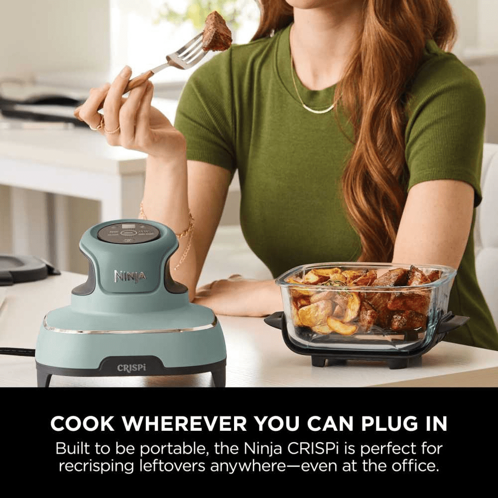 Ninja CRISPi 4 - in - 1 Portable Glass Air Fryer - Sage FN101UKSG - AIR FRYER / DEEP FAT FRYERS - Beattys of Loughrea