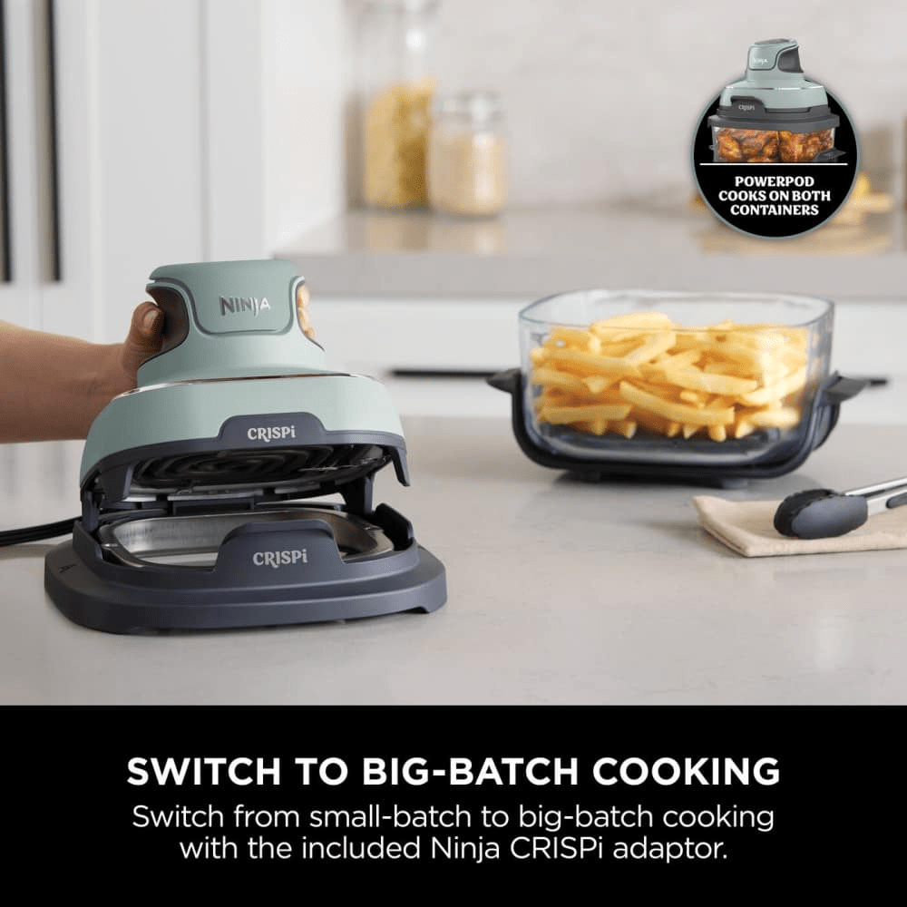 Ninja CRISPi 4 - in - 1 Portable Glass Air Fryer - Sage FN101UKSG - AIR FRYER / DEEP FAT FRYERS - Beattys of Loughrea