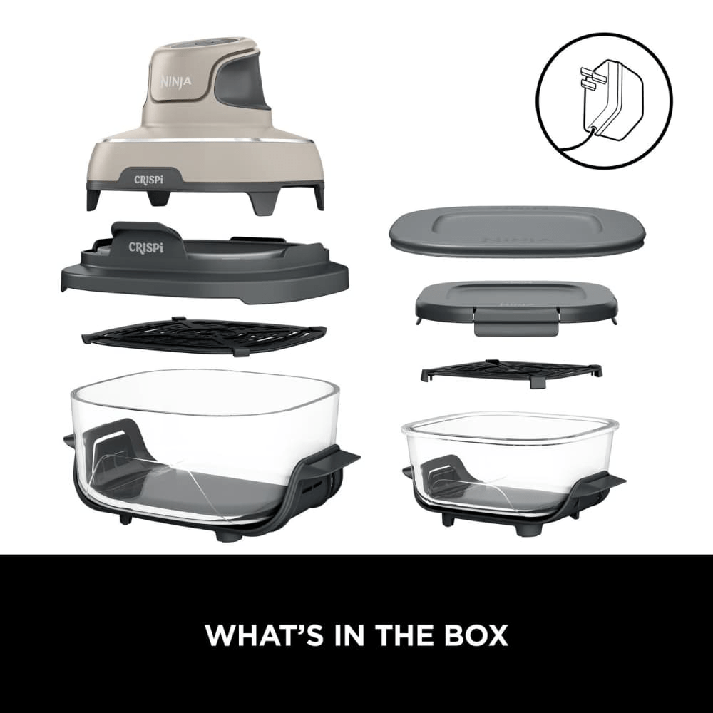 Ninja CRISPi 4 - in - 1 Portable Glass Air Fryer - Stone FN101UKST - AIR FRYER / DEEP FAT FRYERS - Beattys of Loughrea