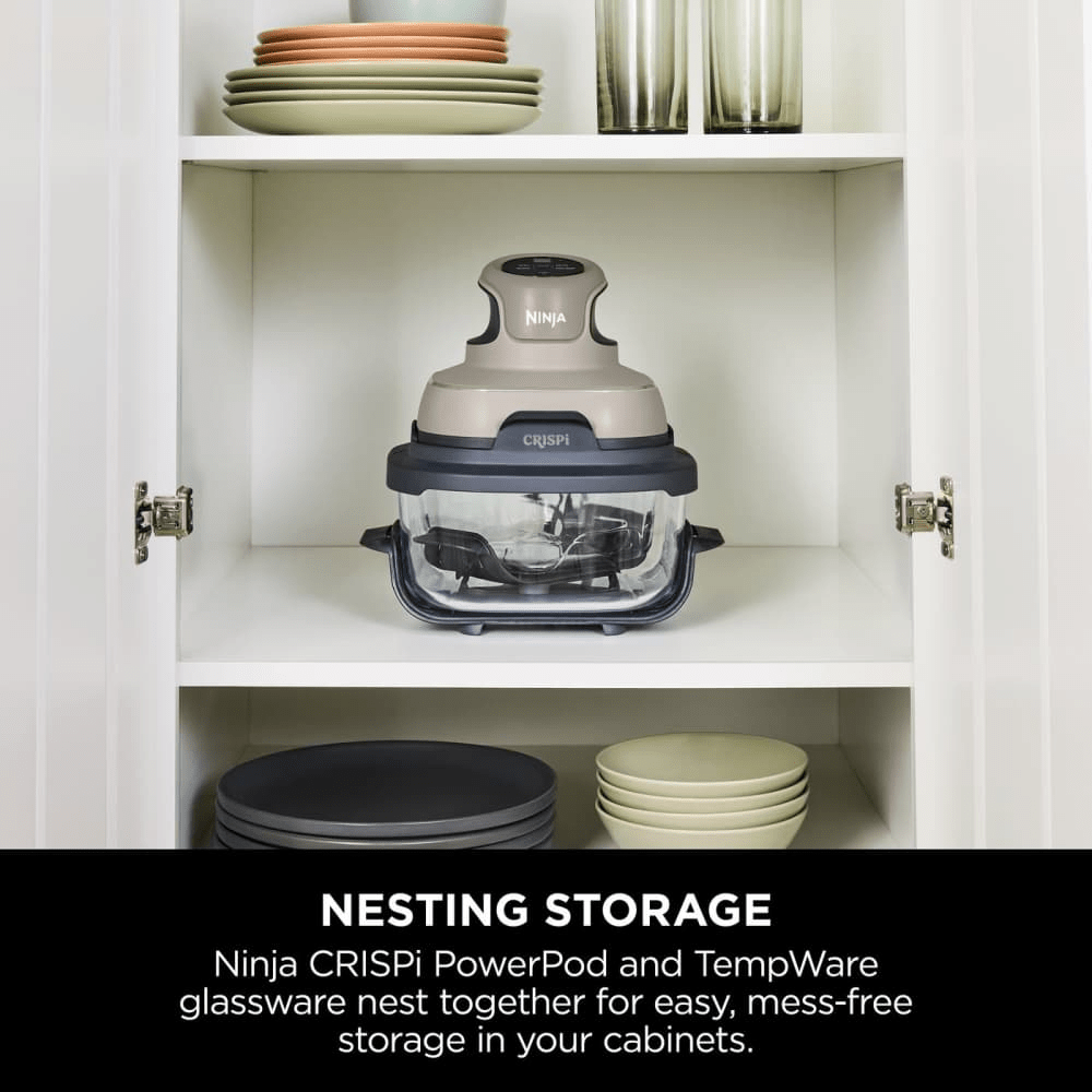 Ninja CRISPi 4 - in - 1 Portable Glass Air Fryer - Stone FN101UKST - AIR FRYER / DEEP FAT FRYERS - Beattys of Loughrea