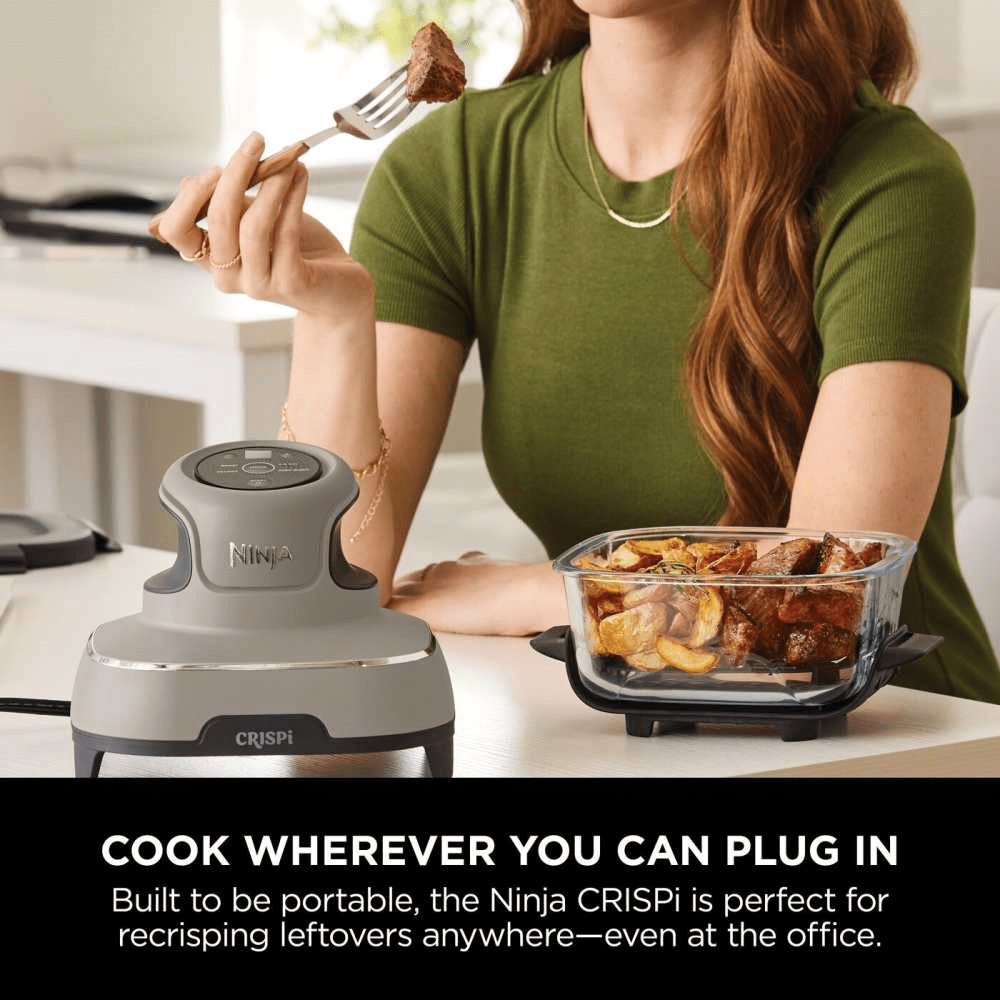 Ninja CRISPi 4 - in - 1 Portable Glass Air Fryer - Stone FN101UKST - AIR FRYER / DEEP FAT FRYERS - Beattys of Loughrea