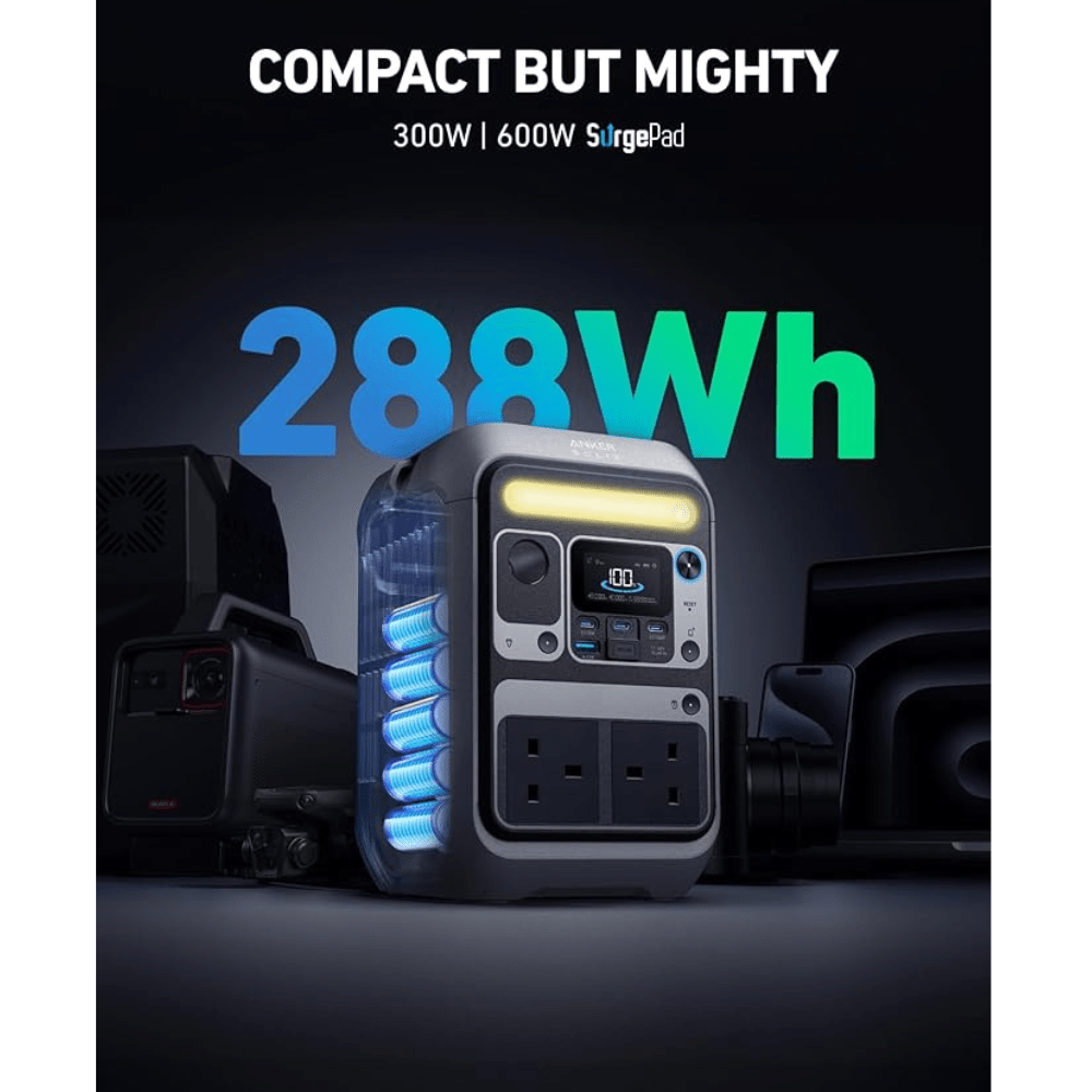 Anker Solix C300X Portable Power Station 300W | A1723211 - USB PC ACCESSORIES - Beattys of Loughrea