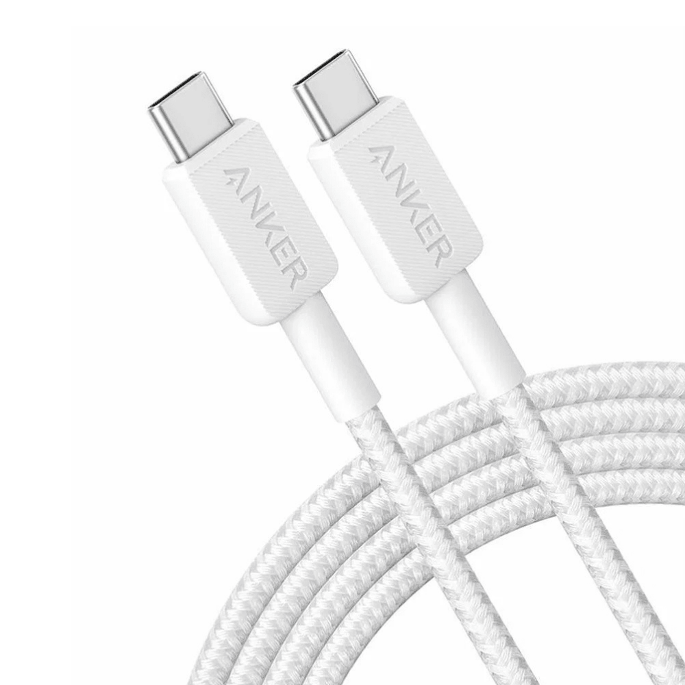 Anker 322 USB-C to USB-C Braided Cable 3ft - White - USB PC ACCESSORIES - Beattys of Loughrea