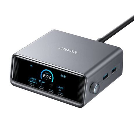 Anker Prime Charger 250W 6 Port GaN Charging Station - USB PC ACCESSORIES - Beattys of Loughrea