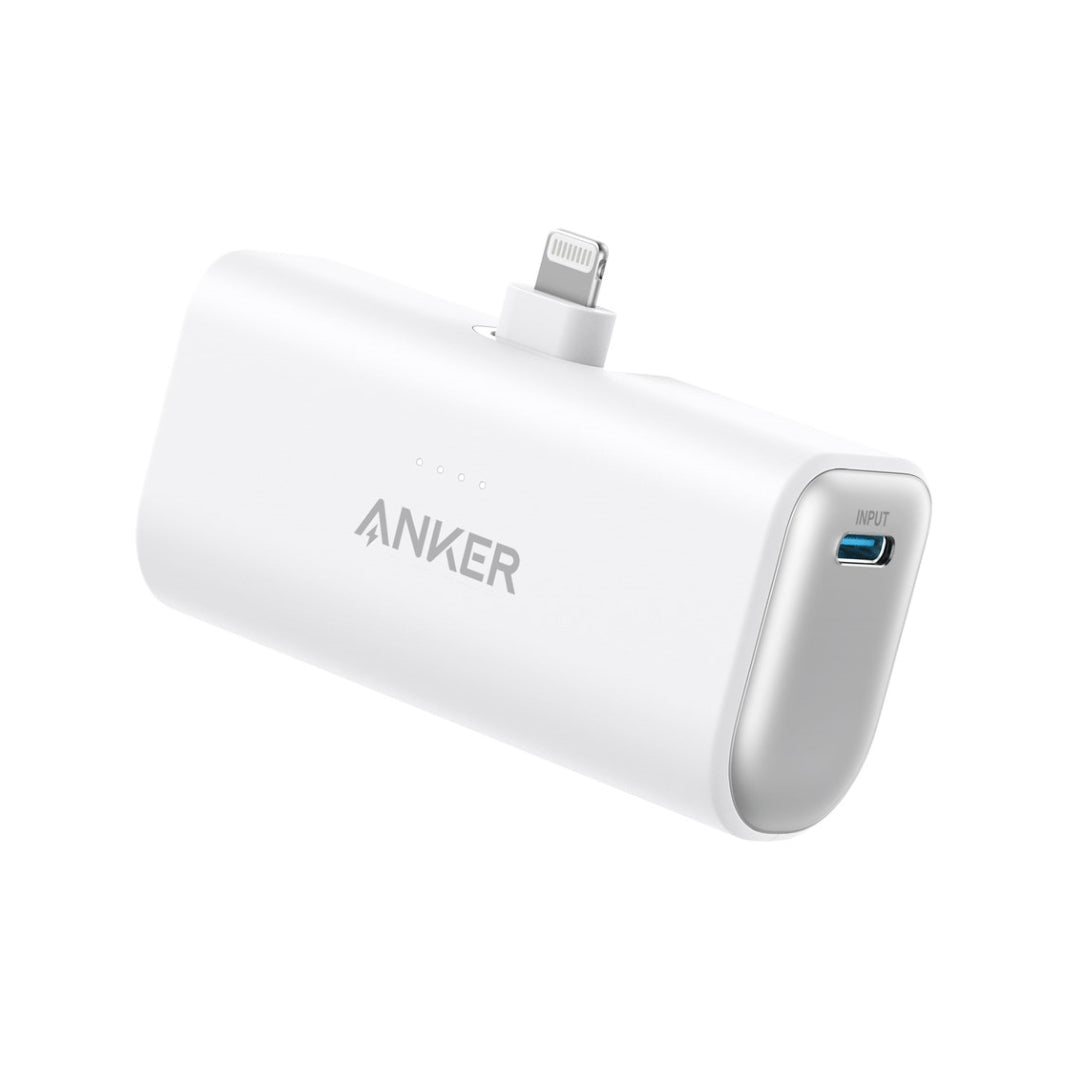 Anker 621 12W Nano Built in Lightning Power Bank 5,000mah - White - USB PC ACCESSORIES - Beattys of Loughrea