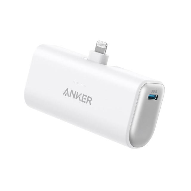 Anker 621 12W Nano Built in Lightning Power Bank 5,000mah - White - USB PC ACCESSORIES - Beattys of Loughrea