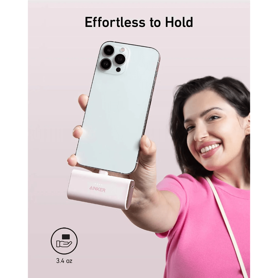 Anker 621 12W Nano Built in Lightning Power Bank 5,000mah - White - USB PC ACCESSORIES - Beattys of Loughrea