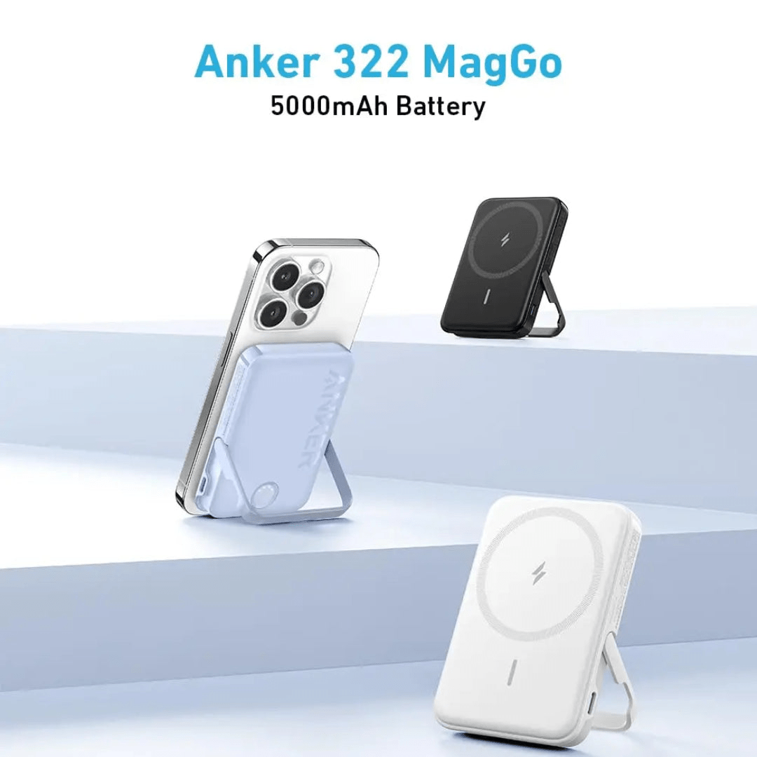 Anker 322 MagGo Wireless Power Bank 5000mAh 7.5W - Black - USB PC ACCESSORIES - Beattys of Loughrea