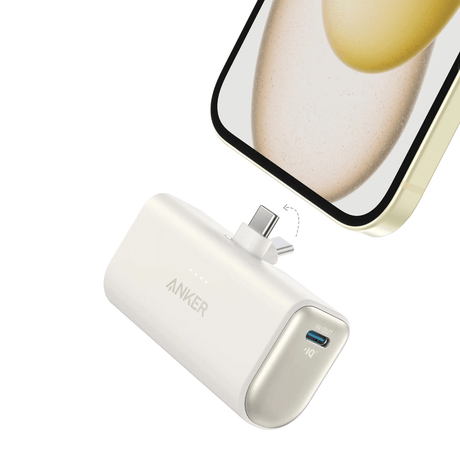 Anker Nano 22.5W Built in USB C Power Bank 5,000mah - White - USB PC ACCESSORIES - Beattys of Loughrea