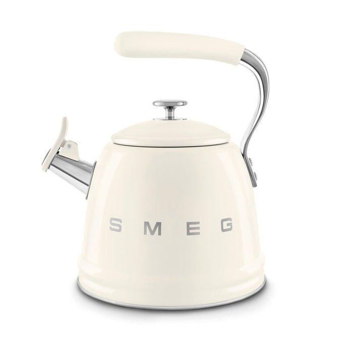 Smeg WKF01CR 50's Retro Style Whistling Kettle 2.3 Litre - Cream - S/S STOVE TOP KETTLES - Beattys of Loughrea